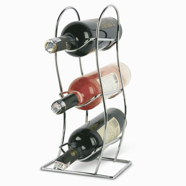 1 Unidad Color Blanco Metal Vidrio Soporte para Botellas de Vino BearTop para frigoríficos, 3 Botellas, Metal 