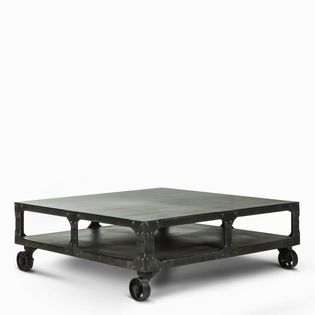 Mesa centro metal ruedas 120x120x41cm