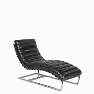 Silla cuero relax negra