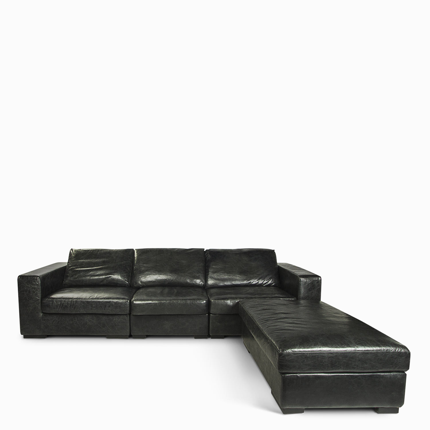sofa cuero en l 3 ptos negro compra en
