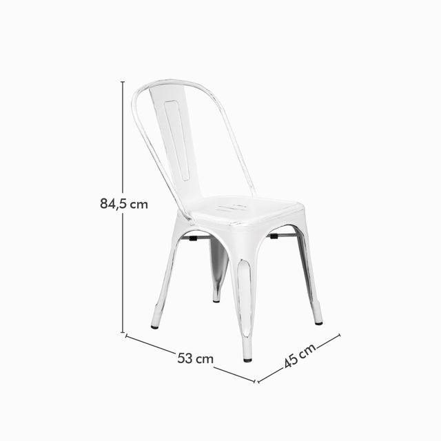 Silla Comedor Industrial Blanca. Compra en -AMBIENTE GOURMET